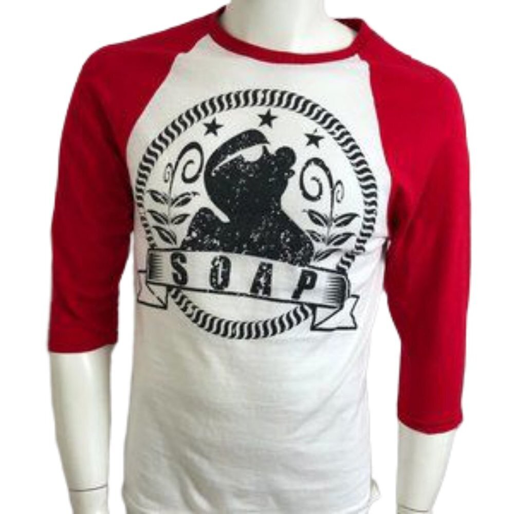 SOAP Men's Red Long Sleeve Baseball Shirt Sz S